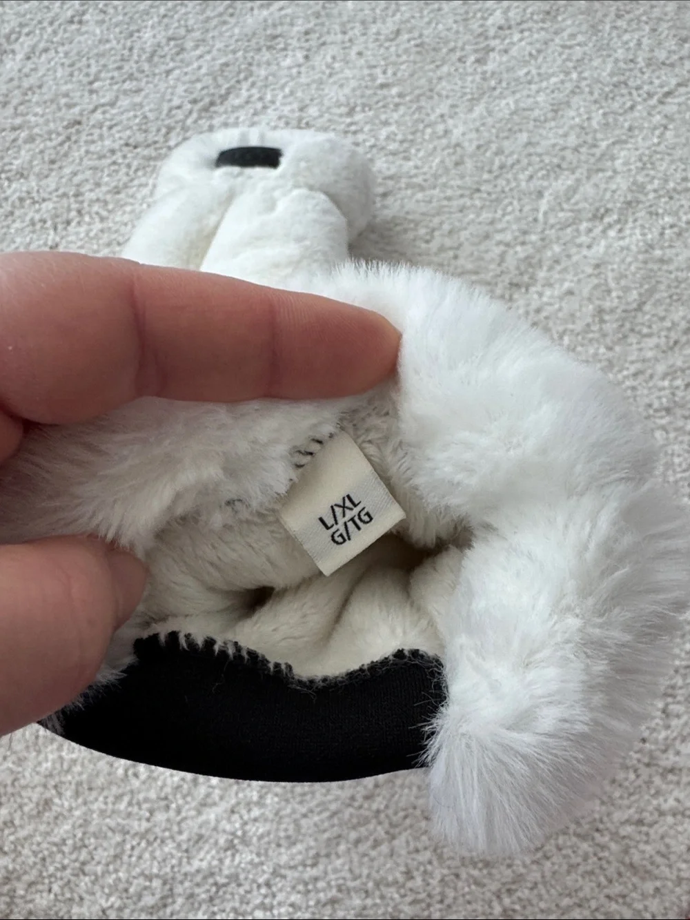 UGG White Faux Fur Mittens
